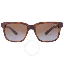 Polarized Brown Gradient Square Mens Sunglasses