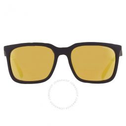 Mirrored Yellow Rectangular Mens Sunglasses
