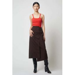 Asymmetrical Skirt - Brown