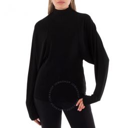 Ladies Bat Sleeve Chiffon Top In Black, Brand Size 38 (US Size 4)
