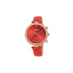 Womens Leather Red Dial
