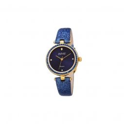 Womens Leather Blue Dial