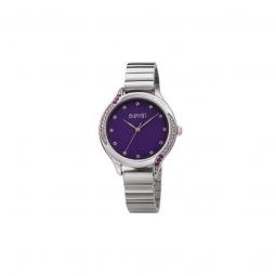 Womens Stainless Steel Purple Dial