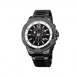 Mens Chronograph Stainless Steel Black Dial