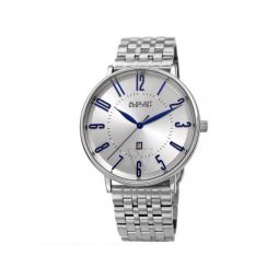 Mens Stainless Steel White Dial