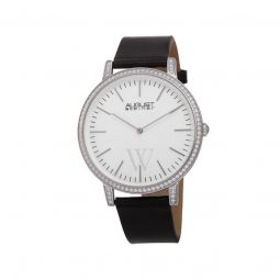 Mens Leather White Dial