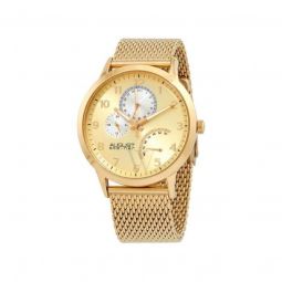 Mens Stainless Steel Gold Tone Dial