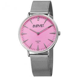 Quartz Diamond Pink Dial Ladies Watch