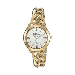 Silver Dial Yellow Gold-tone Ladies Watch
