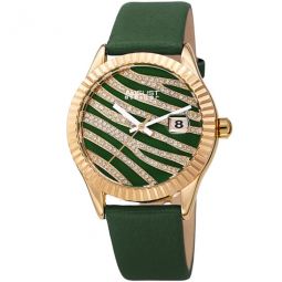 Quartz Green and Gold Dial Ladies Watch