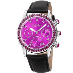 Quartz Crystal Purple Dial Ladies Watch