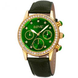 Quartz Crystal Green Dial Ladies Watch