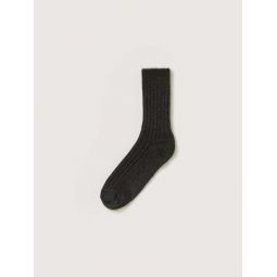 Cashmere Low Gauge Socks - Charcoal