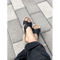 Sendai Leather Sandals - Black