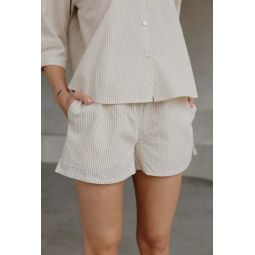 Levon Seersucker Shorts - Cream