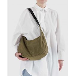 Medium Nylon Crescent Bag - Seaweed