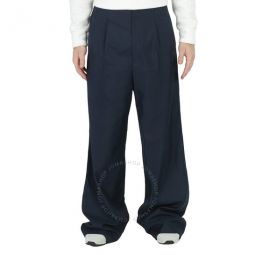 Mens Navy Crinkl Large Fit Pants, Brand Size 46 (Waist Size 30)