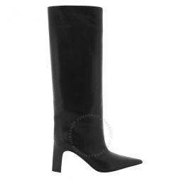 Ladies Black Blade 90 Knee-High Leather Boots, Brand Size 38 ( US Size 8 )