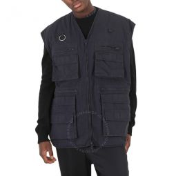 Navy Solid Cargo Vest, Brand Size 44 (US Size 34)