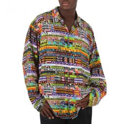 Mens Multicolor Long Sleeve Minimal Shirt, Brand Size 37 (US Size 14.5)