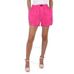 Ladies Pink Pajama Flower Logo Shorts, Brand Size 36 (US Size 8)