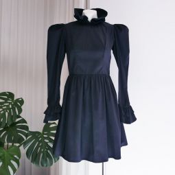 Mini Prairie Cotton Dress - Black