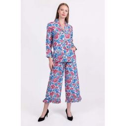 Pajama Set - Blue/Red Iris