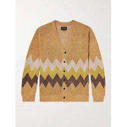 Jacquard-Knit Linen and Cotton-Blend Cardigan