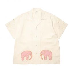 Bode Tiny Zoo Ss Shirt - Pink/White