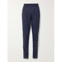 Tapered Pleated Wool-Blend Trousers