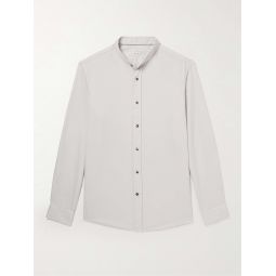 Grandad-Collar Cotton-Twill Shirt