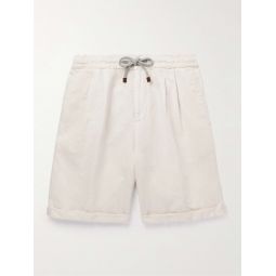 Straight-Leg Linen and Cotton-Blend Drawstring Shorts