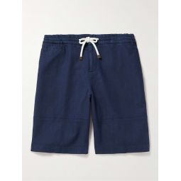 Straight-Leg Stretch-Cotton and Linen-Blend Bermuda Shorts