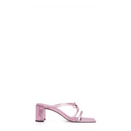 June Leather Sandals - Pink Metallic