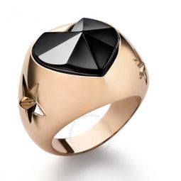 Vermeil, Black Crystal Heart And Star Statement Ring
