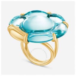 Womens B Flower Vermeil Turquoise Crystal Ring