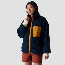 Mixed Fabric Fleece Jacket - Womens