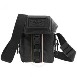 Mens Breeze Archer Embossed Logo Patch Shoulder Bag in Black