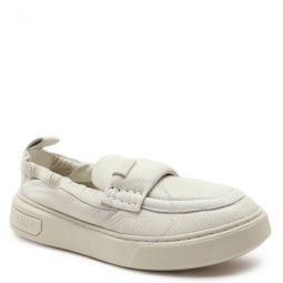 Dusty White Mauro Leather Slip-On Sneakers, Brand Size 10 ( US Size 11 )