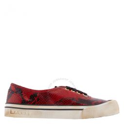 Deep Ruby Lyder Snakeskin-Effect Low-Top Sneakers, Brand Size 44.5 ( US Size 11.5 )