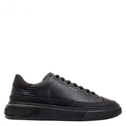 Black Maily Calf Embossed Low-Top Sneakers, Brand Size 10 ( US Size 11 )