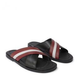 Mens Jabil Black Calf Leather Sandals, Brand Size 43.5 ( US Size 10.5 )