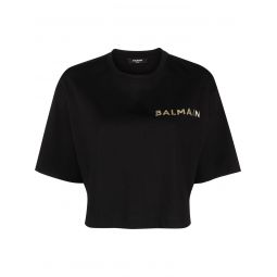 Balmain Laminated Cropped T-Shirt