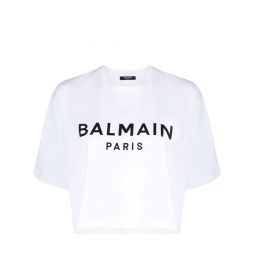 Balmain Printed Cropped T-Shirt
