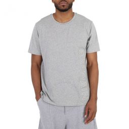Mens Reflective Logo Oversized Cotton T-Shirt, Size Small