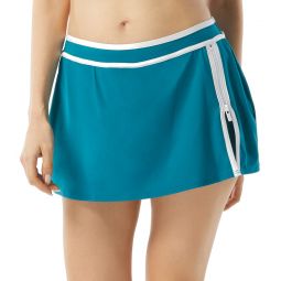 Beach House Womens Piping Solid Excel Swim Skort