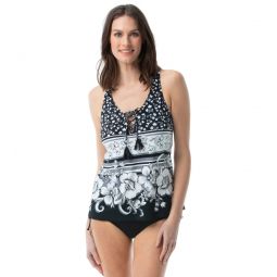 Beach House Womens Under The Boardwalk Courtney Lace Front Tankini Top