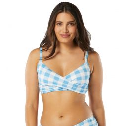 Beach House Womens Summer Gingham Christa Wrap Bikini Top