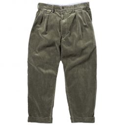 2Pleats Corduroy Pants - Dark Green