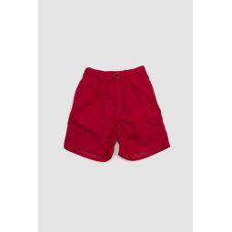 One Pleat Athletic Shorts - Red